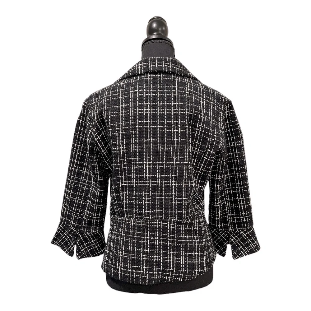 VINTAGE din bin tweed black and‎ white Blazer. Size large Y2K